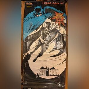 NWT Vintage Batman 1989 1 Colour Fabric Art Giant Wall Hanging DC Comics 40 x 45